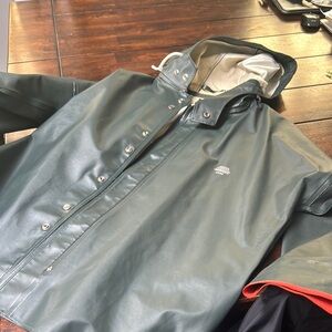 Grundens Green Waterproof Raincoat with Hood